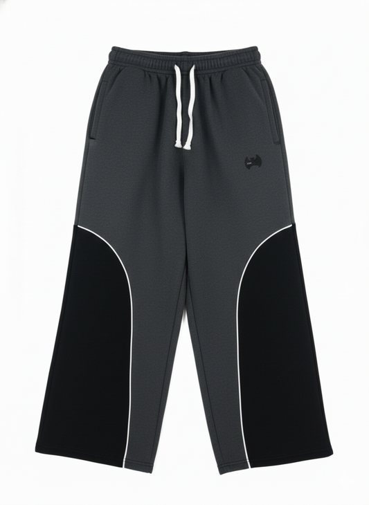 The Sweatpants– Charcoal & Black Wide Leg Baggy Joggers