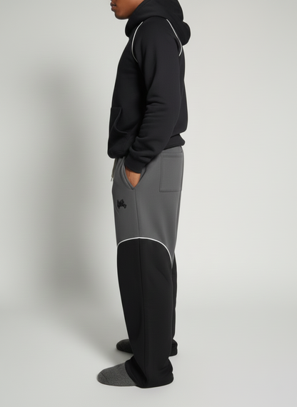 The Sweatpants– Charcoal & Black Wide Leg Baggy Joggers