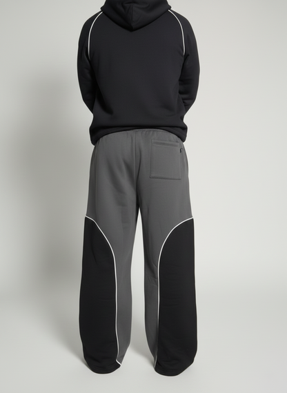 The Sweatpants– Charcoal & Black Wide Leg Baggy Joggers